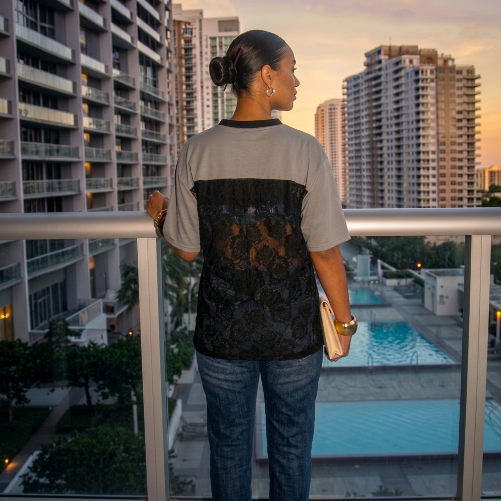 CAMISETA BEISBOLERA ENCAJE