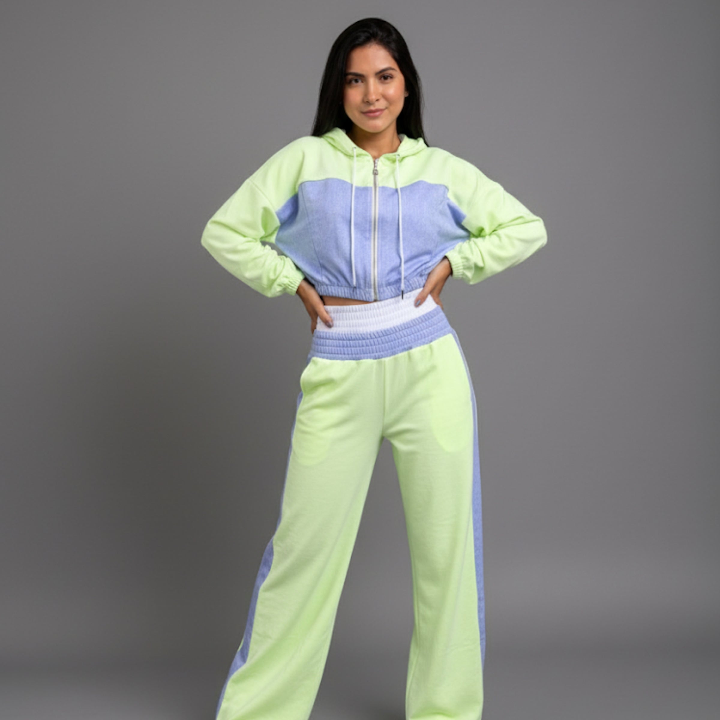 SET VIAJERO BICOLOR EN MEZCLILLA