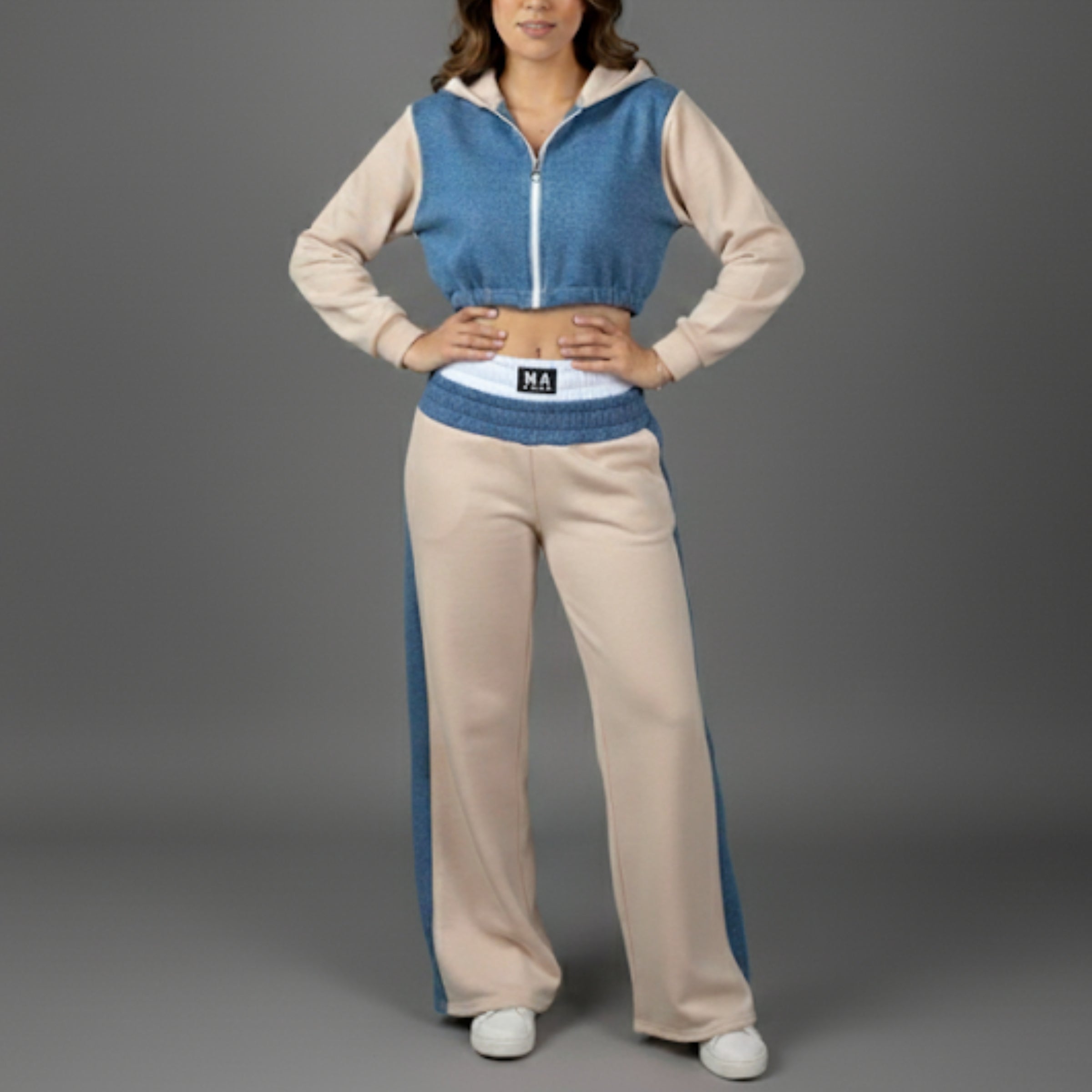 SET VIAJERO BICOLOR EN MEZCLILLA