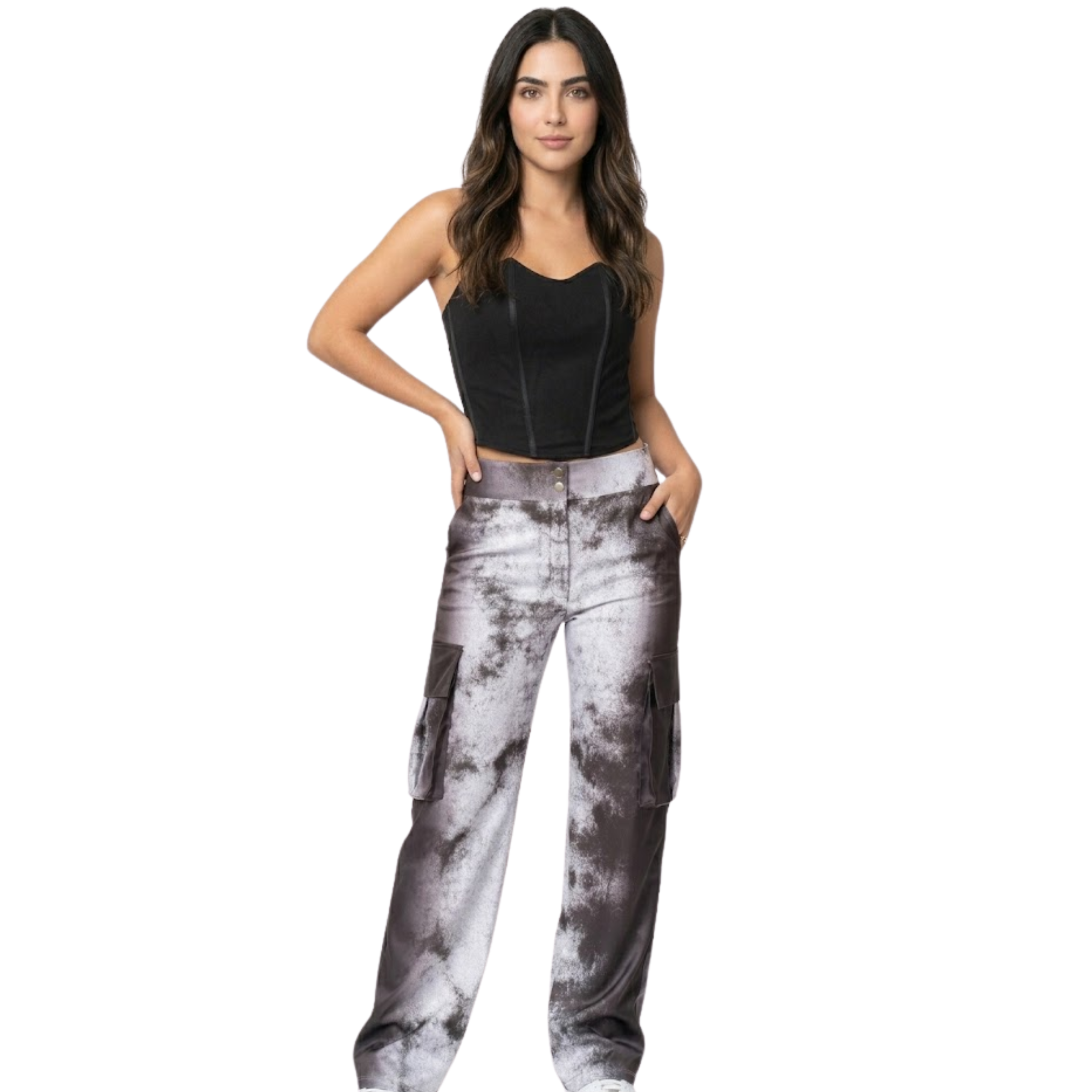 PANTALON CARGO AHUMADO