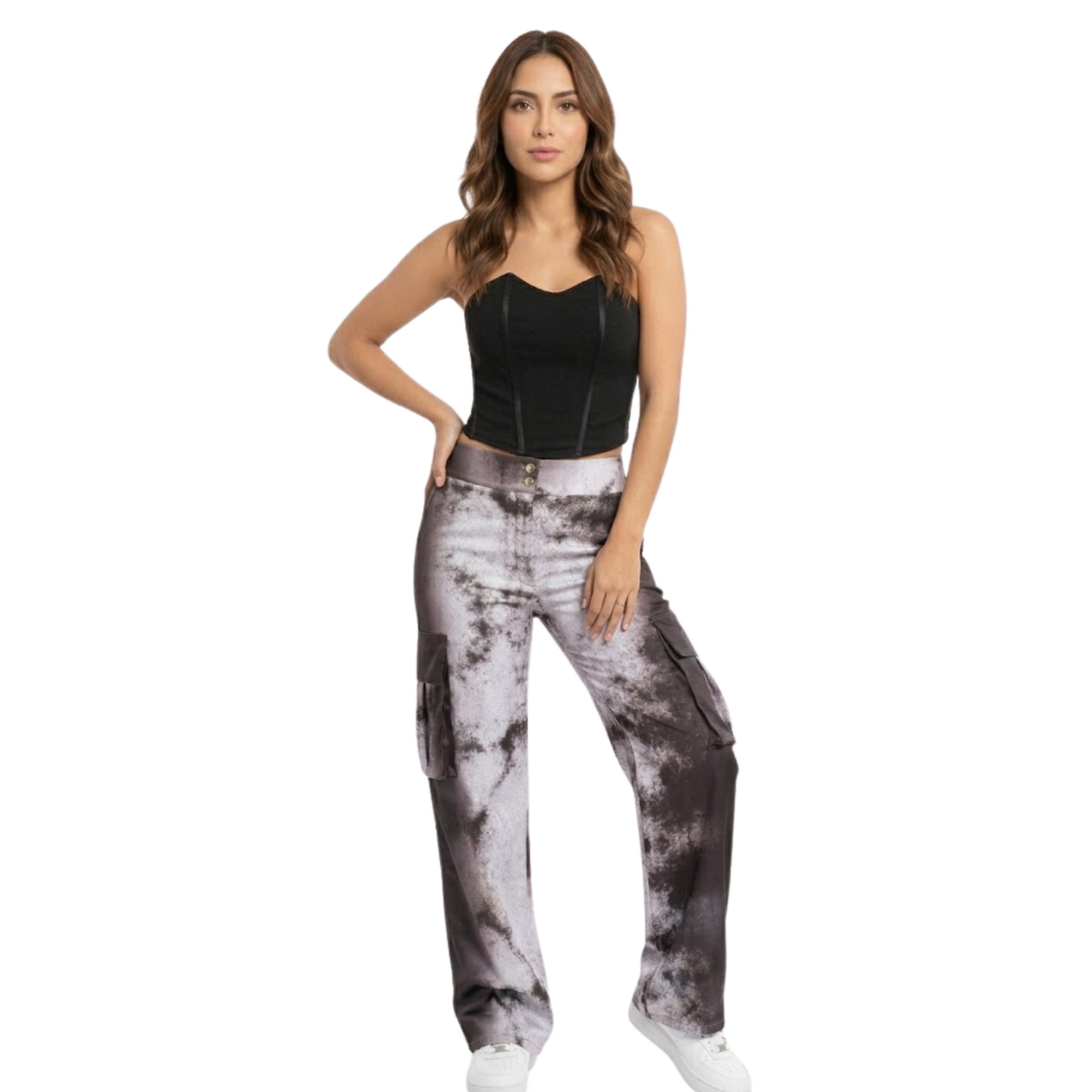 PANTALON CARGO AHUMADO