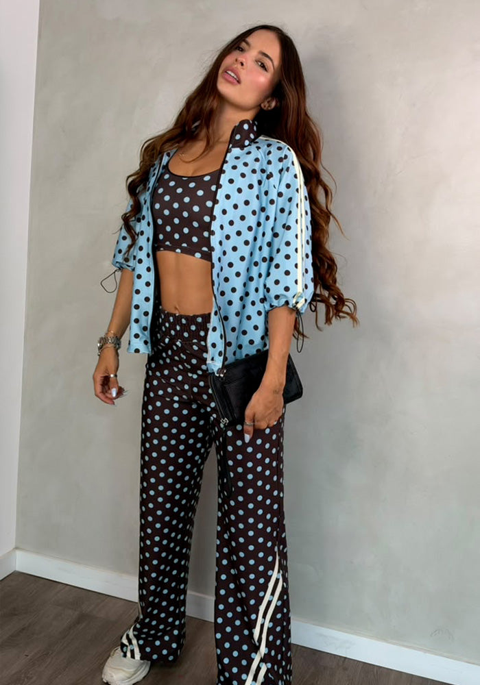 SET VIAJERO LUNARES AZUL