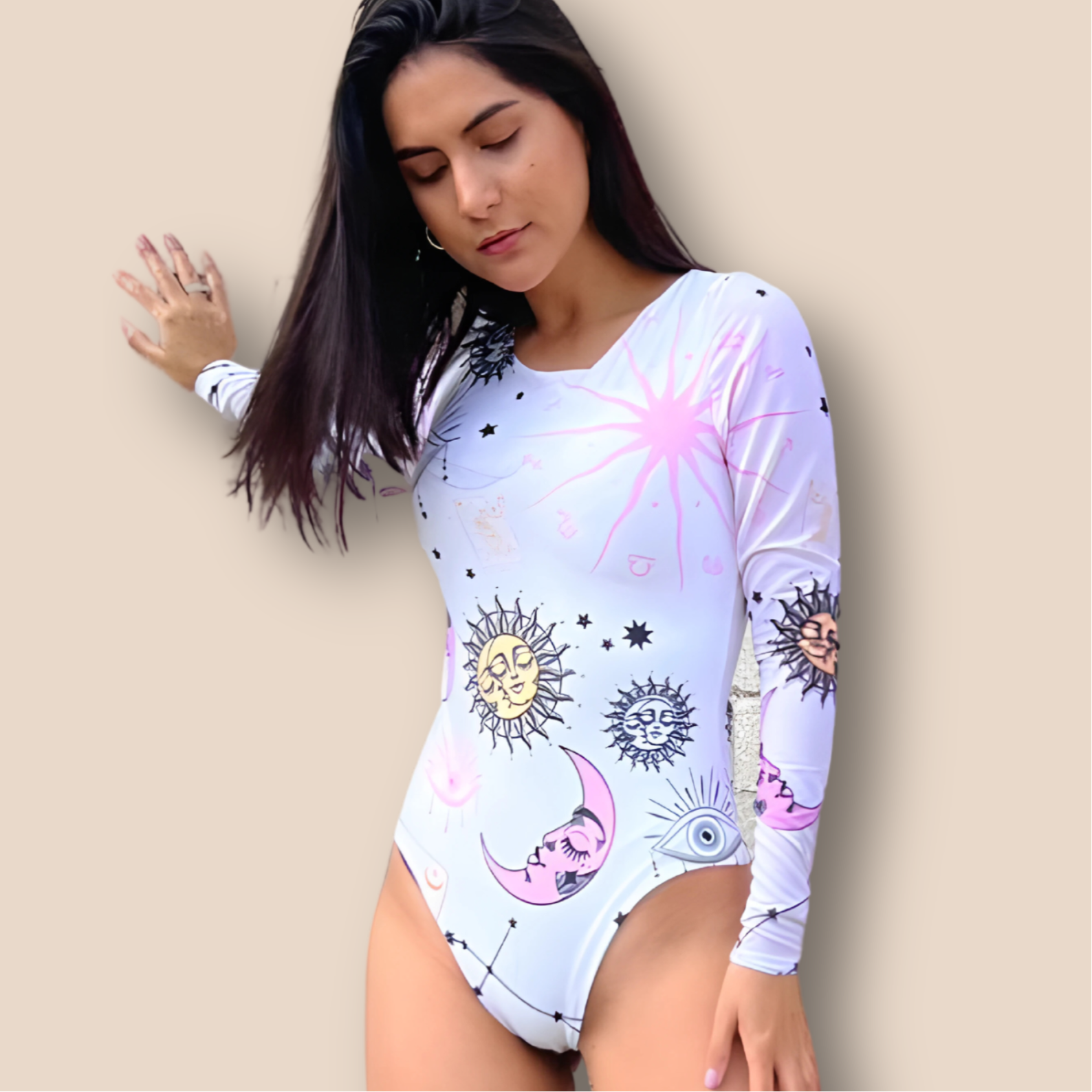 BODY MANGA LARGA ESTAMPADO
