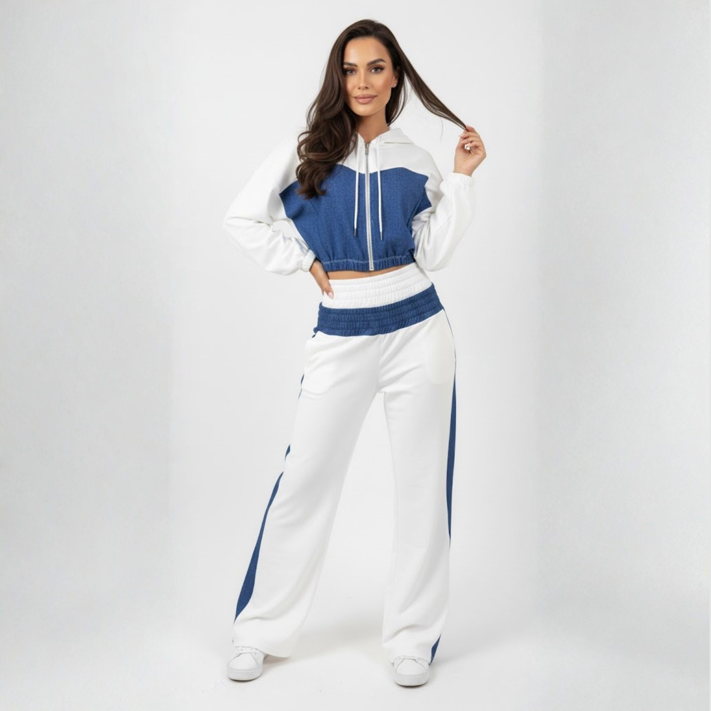 SET VIAJERO BICOLOR EN MEZCLILLA