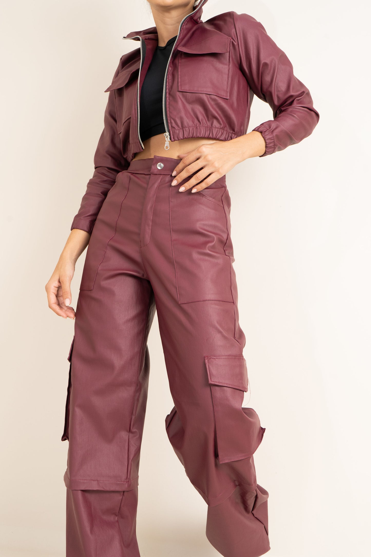 SET PANTALON-CHAQUETA EN BENGALINA ENCERADA