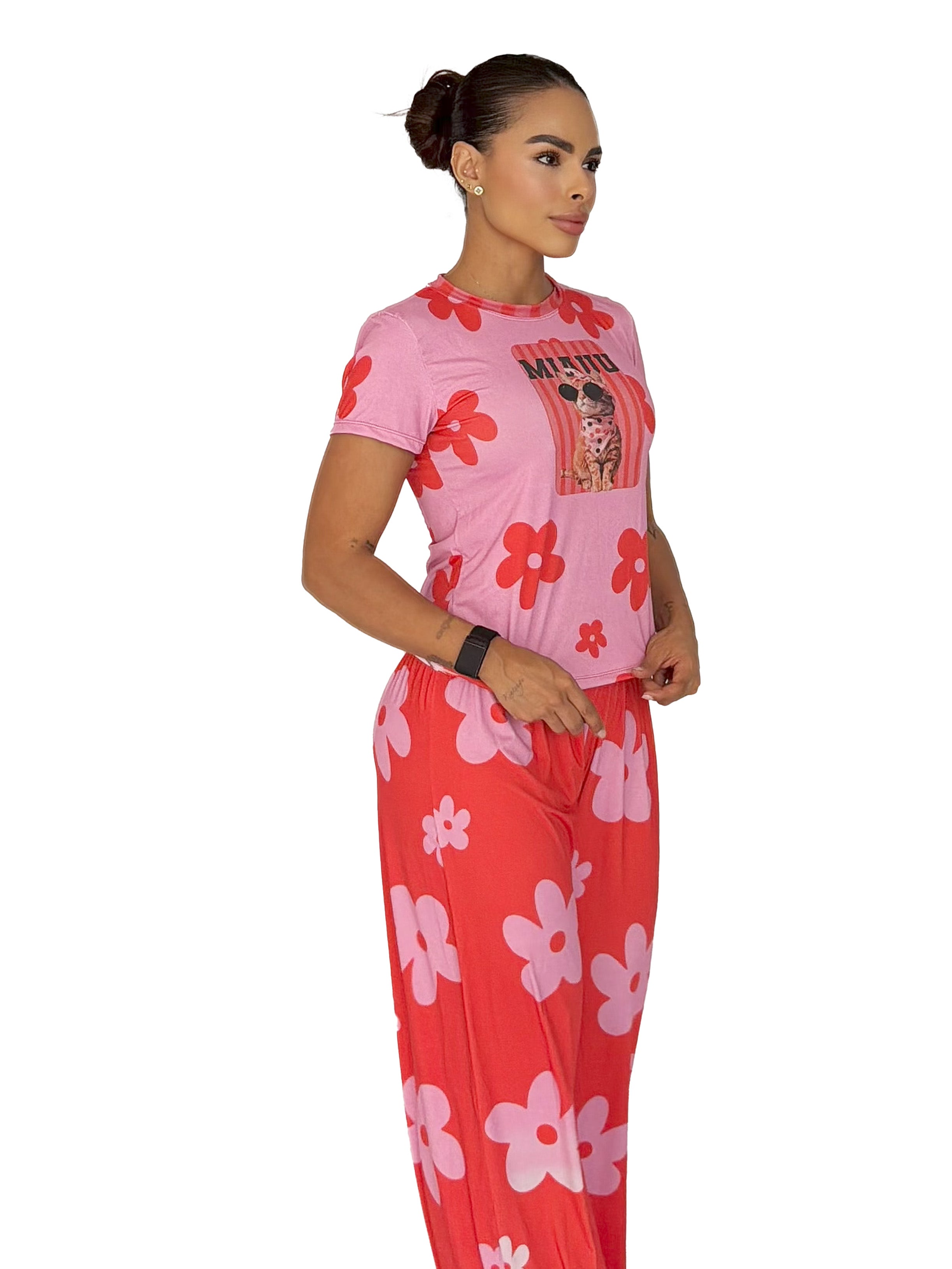 PIJAMA GATO ROJO