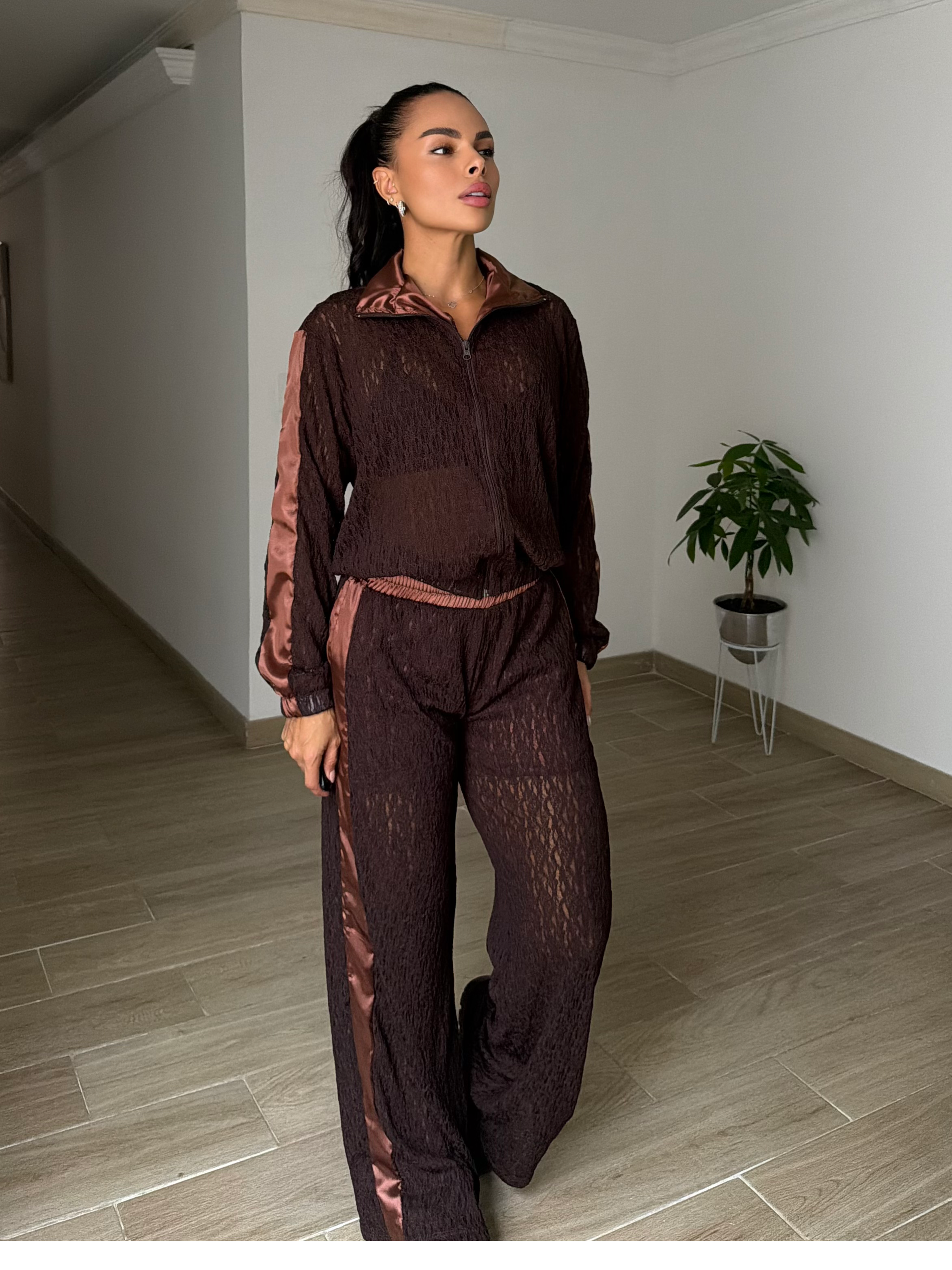 SET SATIN MESH CAFE