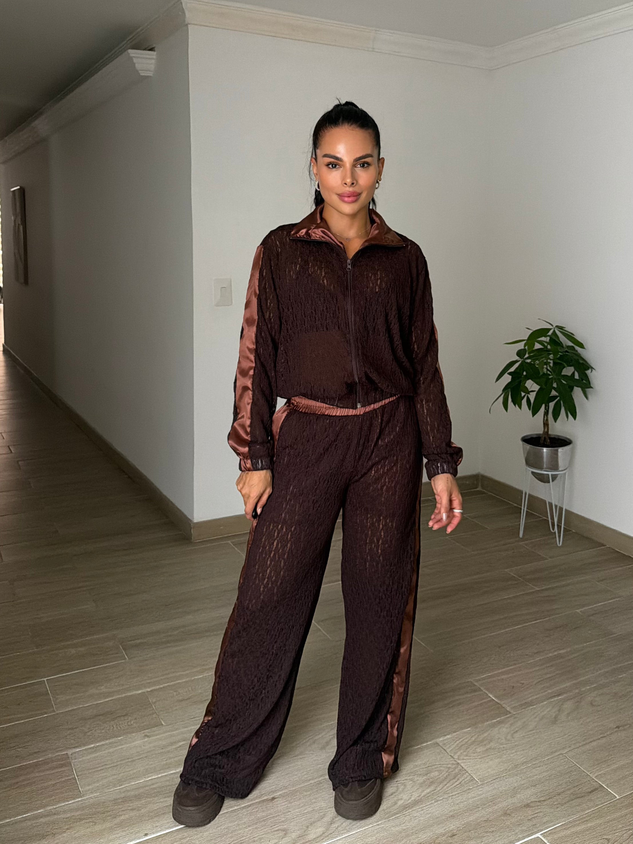 SET SATIN MESH CAFE