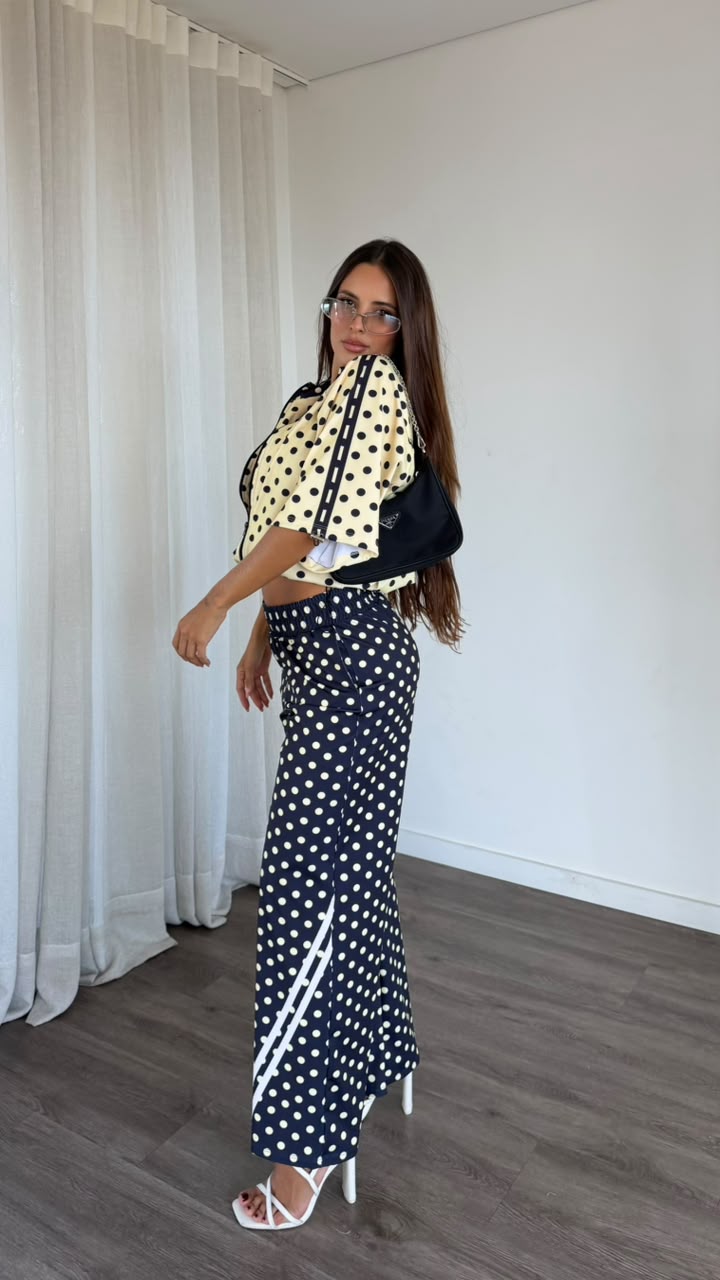 SET VIAJERO LUNARES AMARILLO