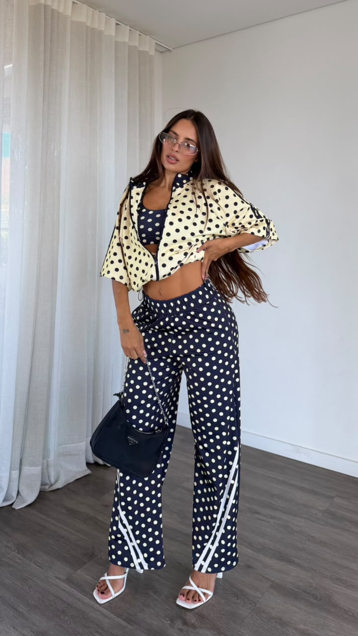SET VIAJERO LUNARES AMARILLO