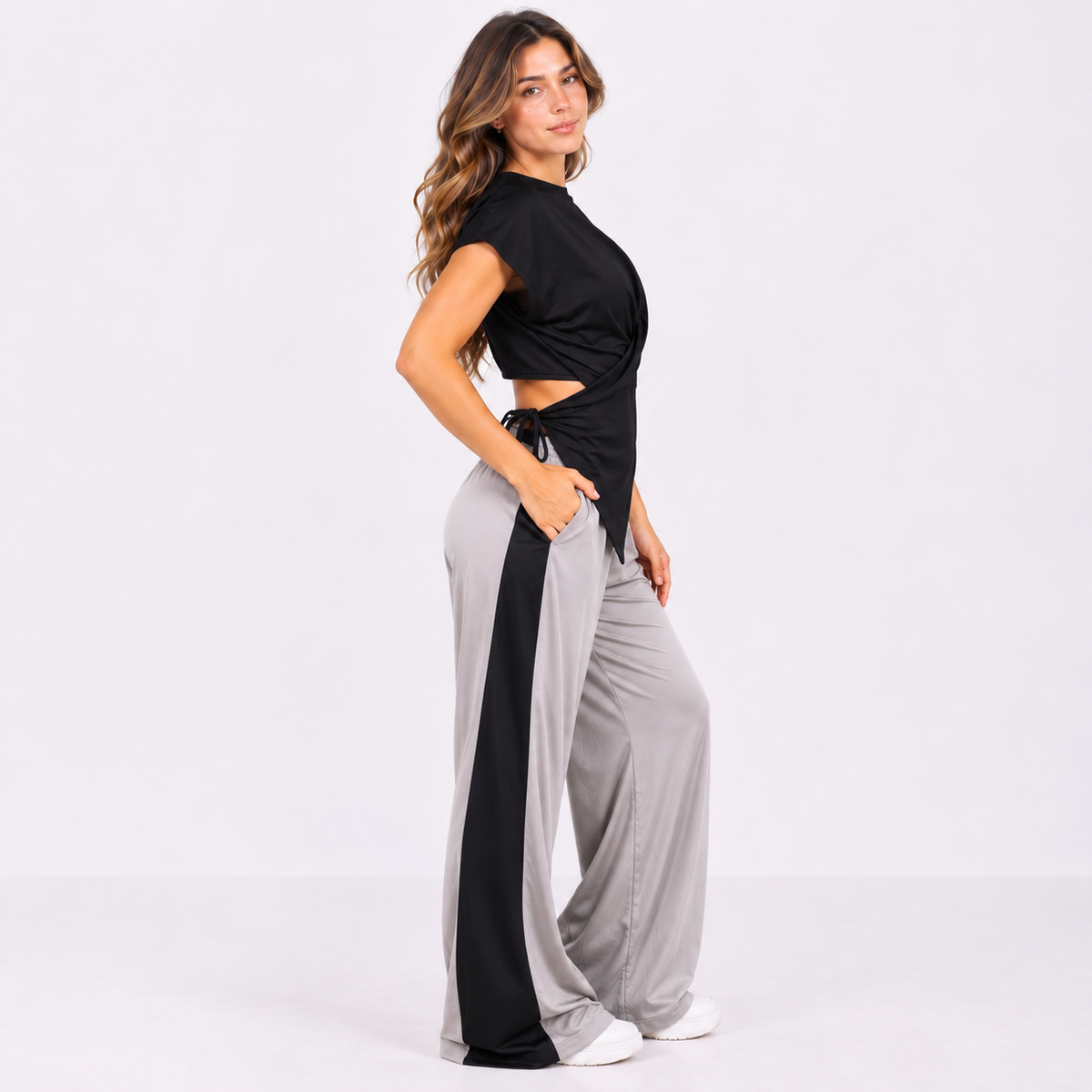 SET VIAJERO CRUZADO NEGRO/GRIS